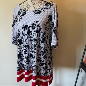 Tommy Hilfiger floral print cold shoulder tunic